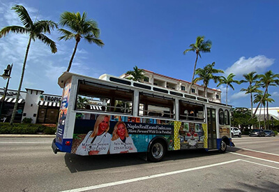 Florida Memory • Naples Trolley Tours bus at the Lion Country